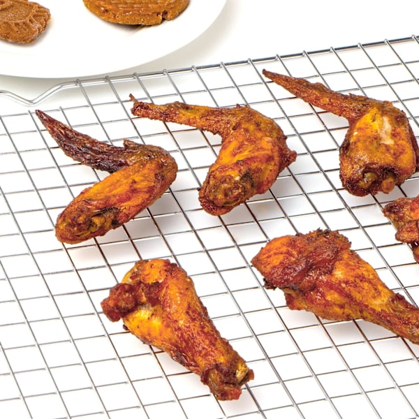 Kylställ för bakning 2-pack, 16x10 tum bakställ, tjock tråd kexställ för matlagning, rostning, grillning, torkning, passar halvplåt