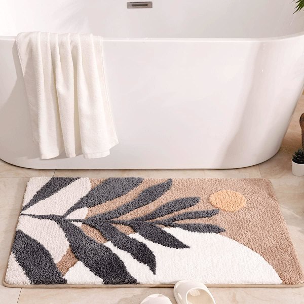 Super Imuva Kylpyhuoneen Matto Liukumaton Kylpyhuoneen Matto Konepesu Kylpyhuoneen Matto Pehmeä Mikrokuitu Kylpyhuoneen Matto Brown Bamboo 31" X 20"