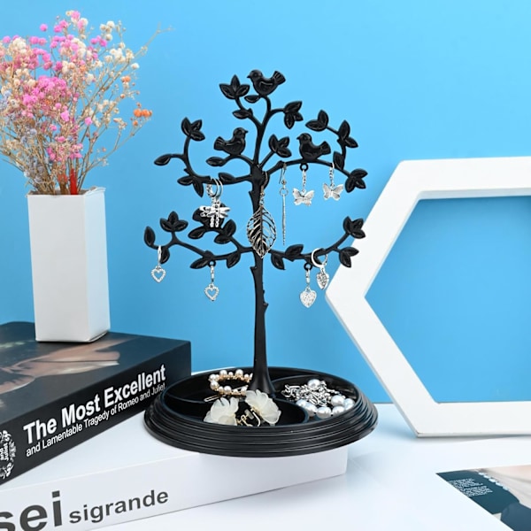 Smykkeophæng Træ Stand Fugletræ Smykke Display Stand Smykke Display Organizer Stand Kroge Ørering Smykkeholder