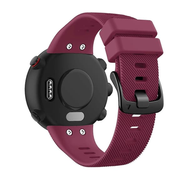 Silikone Armbåndsrem med Sort Spænde til Garmin Forerunner 45S Wine Red
