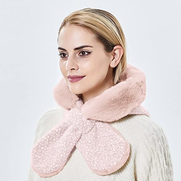 Halsduksmask för kvinnor Plyschhalsdukar Tjock Varm Vindtät Pink