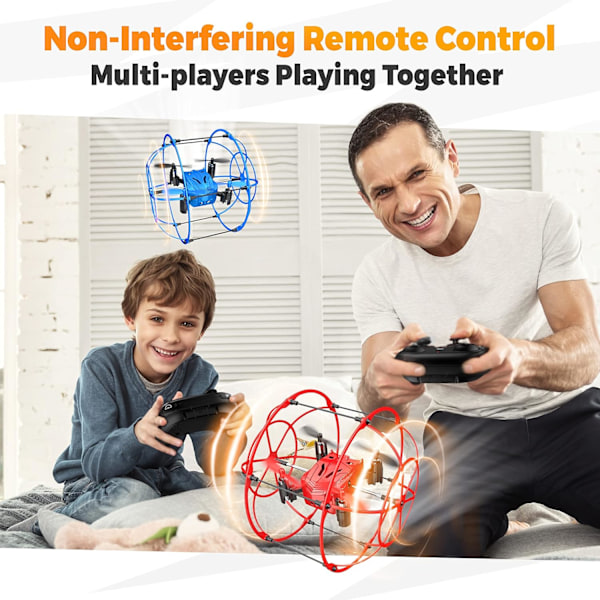 Fjärrstyrd drönare för barn - Mini Drönare Sfärisk Rullande Quadcopter 360 Graders Flip RÖD