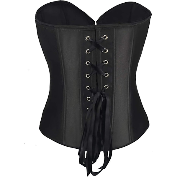 Dame Satin Ensfarvet Bustier Top - Burlesque Basque Former