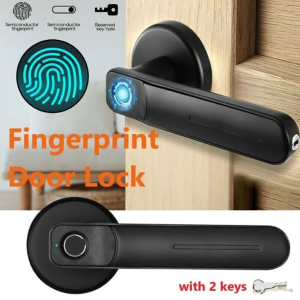 Elektroniskt dörrlås med fingeravtryck Biometriskt dörrhandtag med nycklar  7b36 | Fyndiq