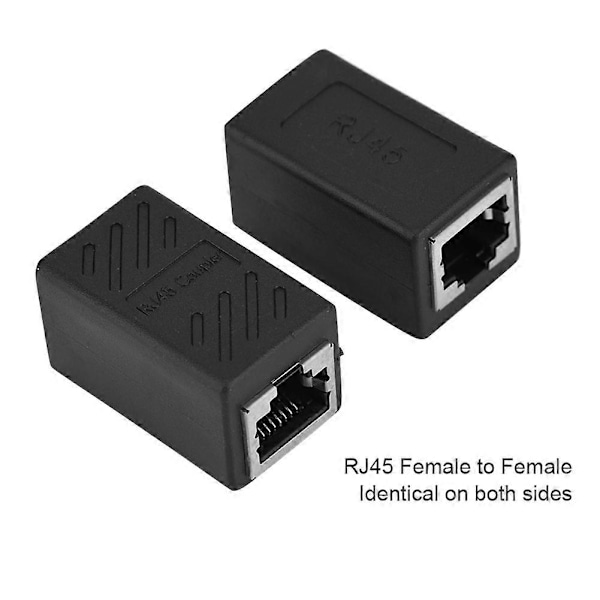 2 stk. RJ45 Hunn til Hunn Nettverk LAN Adapter Kobling Ethernet Nettverk Skjøteledning
