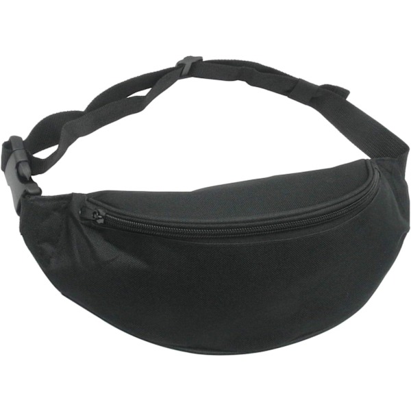 Unisex Vyölaukku Naisille Miehille, Muodikas Urheilullinen Monikäyttöinen 2-Vetoketjullinen Vyölaukku Säädettävällä Hihnalla black