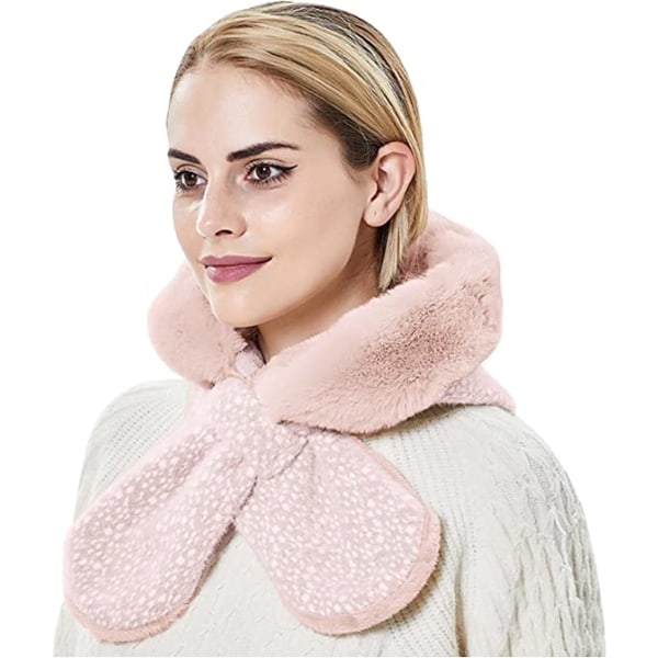 Halsduksmask för kvinnor Plyschhalsdukar Tjock Varm Vindtät Pink