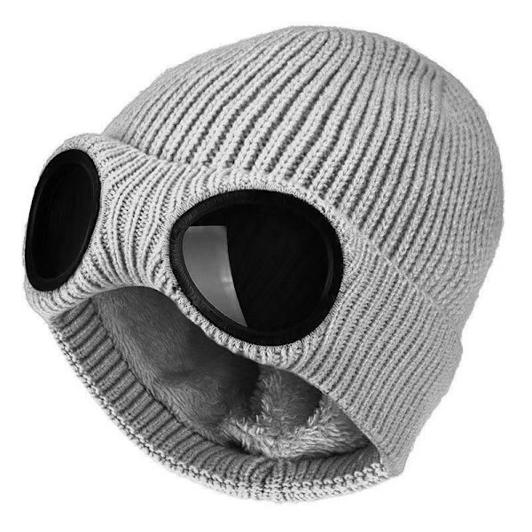 Unisex Ull Stickad Goggles Mössa, Varm Vinter Stilren Hatt Höst Utomhus Sportmössa Mode Kvinnors Inomhus Fritid Värmehållare Öron Skydd coffee