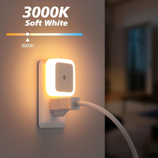Nattlampor Plug in Wall 4-Pack,Dusk to Dawn Nattlampa Led Nattlampa för Barn Sovrum, Badrum, Hallway