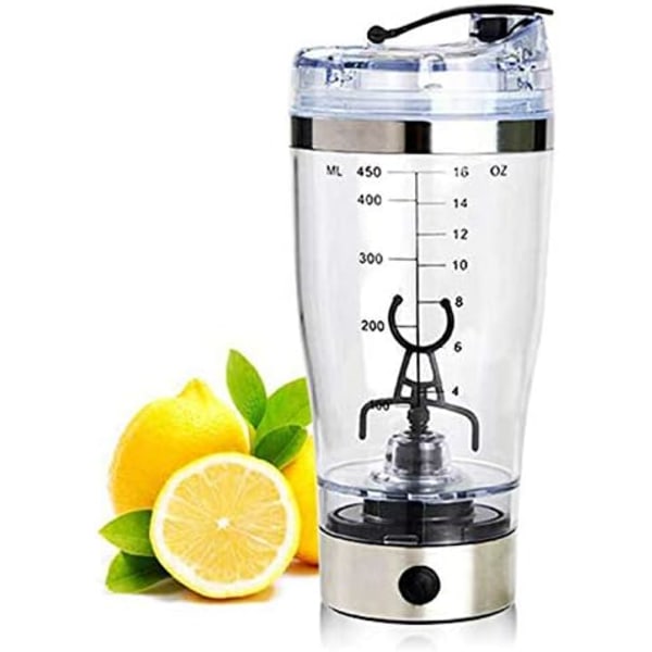 450ML/600ml Bärbar Rörelseblandande Vattenflaska Vortex Tornado Pp Gratis Kökstillbehör Elektrisk Automatisk Proteinskakare 450ML