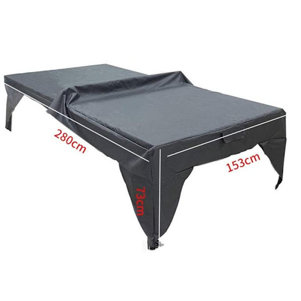 Foldbart Støvtæt Bordtennisbord Cover Til Legeplads - Praktisk Til Udendørs Brug - Vandtæt - Let At Rengøre Grå (280 X 153 X 73 Cm)