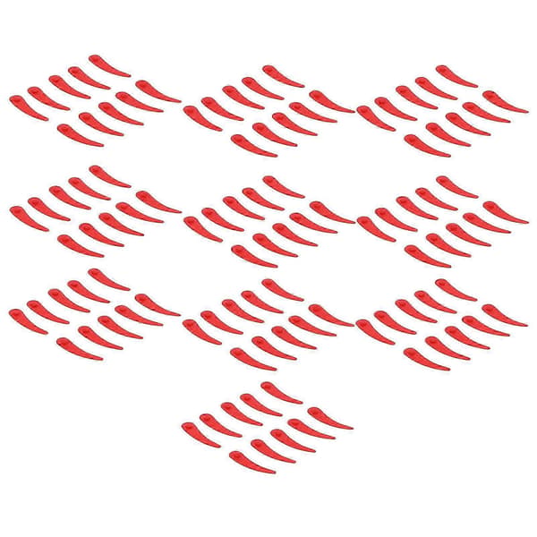 100 stk. Plastgress Trimmer Blader Tilbehør Passer til Bosch Gressklipper L83 (Rød)