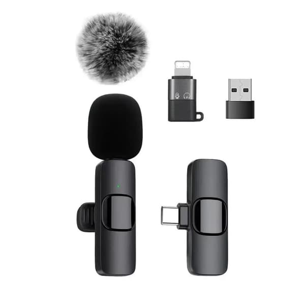 Professionel trådløs minimikrofon til iPhone - Lavalier Bluetooth-mikrofon til videooptagelse, minimikrofon til indholdsskabere og podcasting