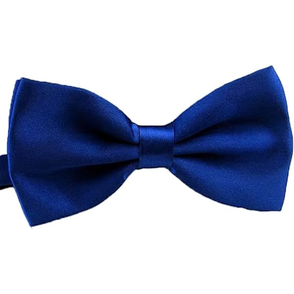 Män Fluga Justerbar Längd Bröllop Man Mode Pojkar Satin Fluga Royal Blue