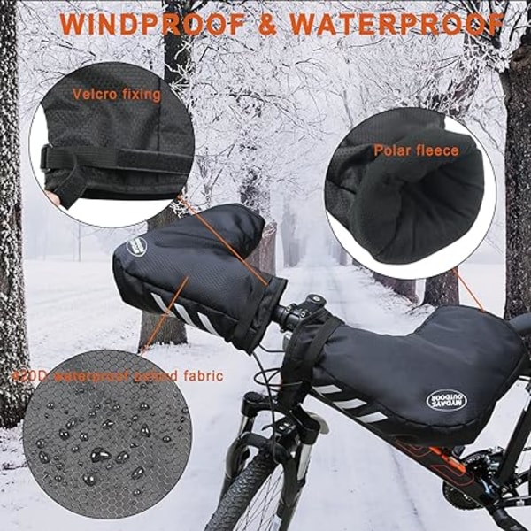 Cykelstyrhandskar vinter vindtäta och vattentäta motorcykelhandskar