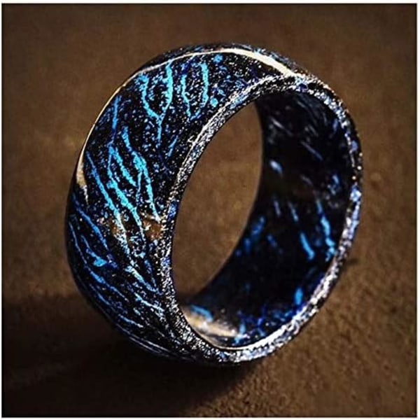 Lysande Ring som Glöder i Mörkret Smycken Unisex Dekoration för Kvinnor Män Storlek 11