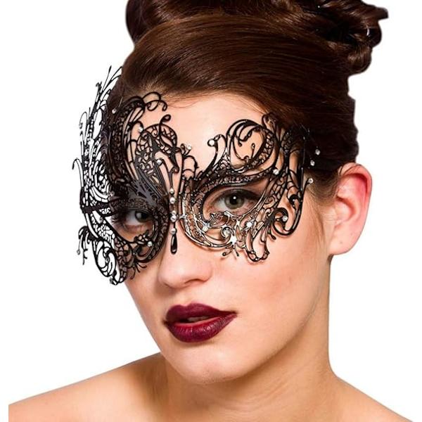 Maskeradmask för kvinnor Metallmask Glänstrass Venetiansk festkvällsbalmask Bar kostymer Tillbehör style 3