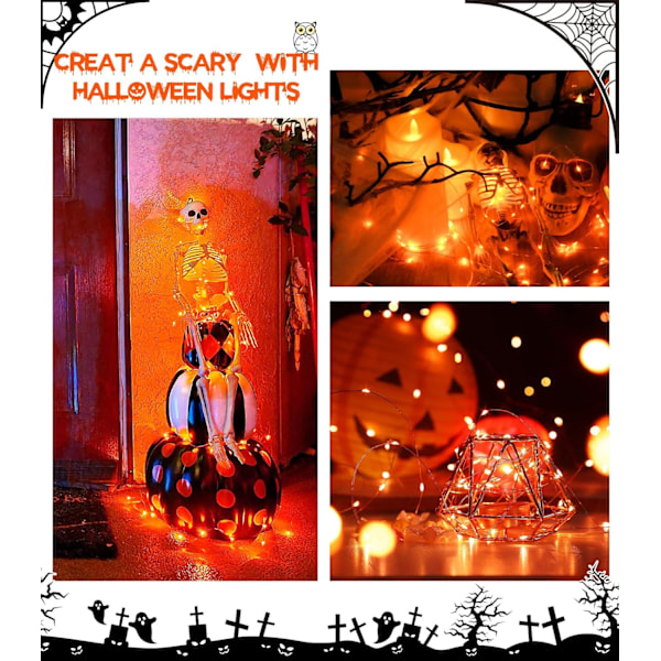 LED Ljusslinga, 3M 30 LED Batteridriven LED Slinga Vattentät för Utomhus Trädgård Inomhus Bröllop Fest Jul (Orange)