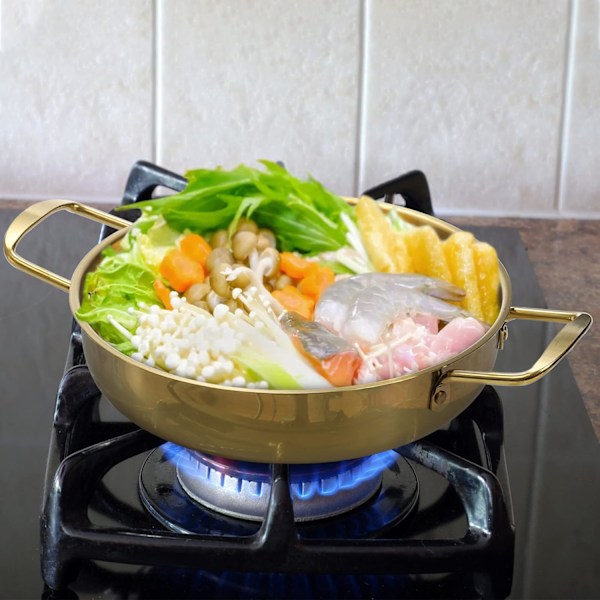 1kpl Ruostumattomasta teräksestä valmistettu kultainen ramen-keittoastia, kuuma keittoastia, keittoastia, rapujen ja merenelävien keittoastia, keittiötarvikkeet, ravintolatarvikkeet