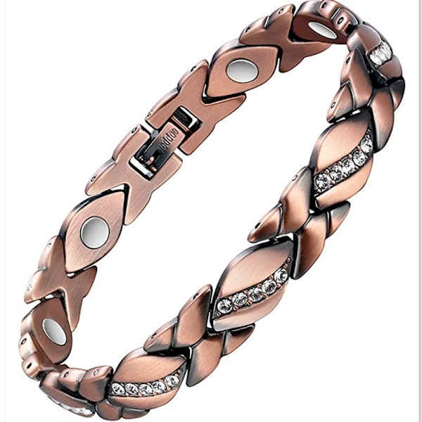 Rena koppararmband för kvinnor, Ultra magnetiska armband för kvinnor med 3500 Gauss magneter