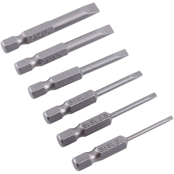 4 stk. Magnetiske S2 Stål Legering Flat Head Skrutrekker Bits 1/4\" 100mm