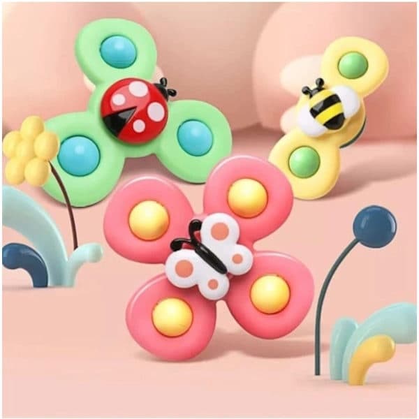 3 kpl – Fidget Spinner imukupilla lapsille – Pyörivä lelu useissa väreissä