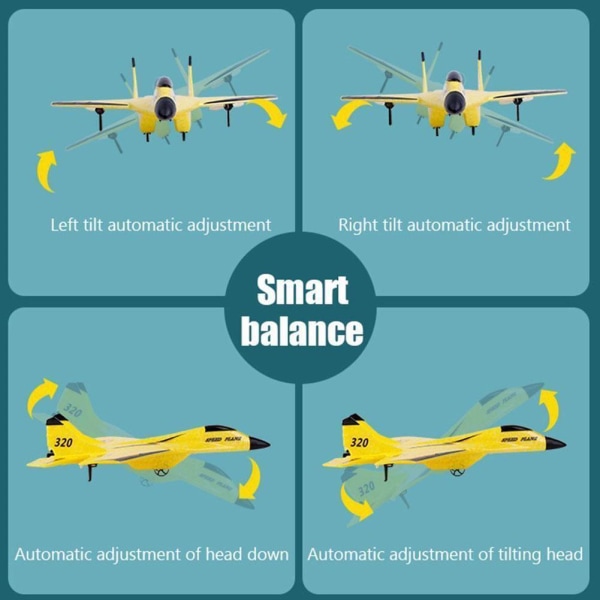 2.4G Fjärrkontroll Plane Segelflygplan Flygplan EPP Foam RC Plane Leksaker ZY-320 Yellow