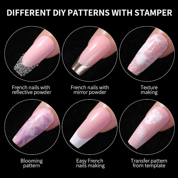 Klar Silikone Stempel Jelly med Skraber, Transparent Synligt Hus, Hjemme Manicure Starter Værktøj Salon, Fransk Tip Stempel, 200-Gangs Brug