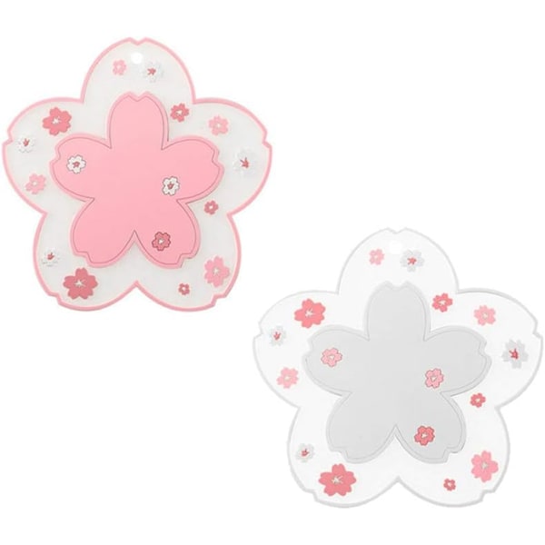 2 STK Sødt Kirsebærblomst Hjem Kop Måtte Pink Blomstermønster