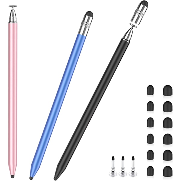 Stylus Penner for Berøringsskjermer 3 i 1 Stylus Blyant Høy Sensitivitet & Universal Stylus Penn for iPad iPhone Android Samsung