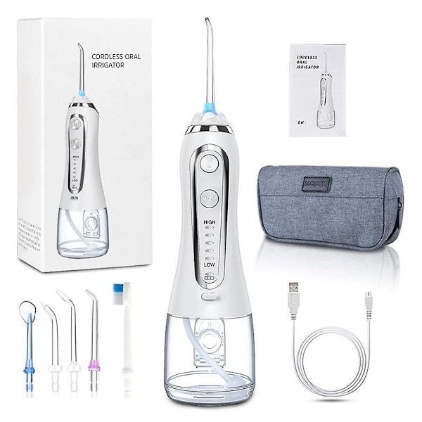 300ml Dental Vann Flosser Jet USB Oppladbar Irrigator Dental Vann Floss Tips Tannrenser Oral Irrigator 5 Moduser Bærbar