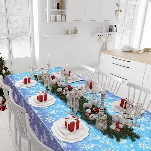 3 st. Vinter Snöflinga Plast Dukskydd, Blå och Lila Snöflinga Vinterland Engångs Dukskydd för Jul Vinter pink 3pc