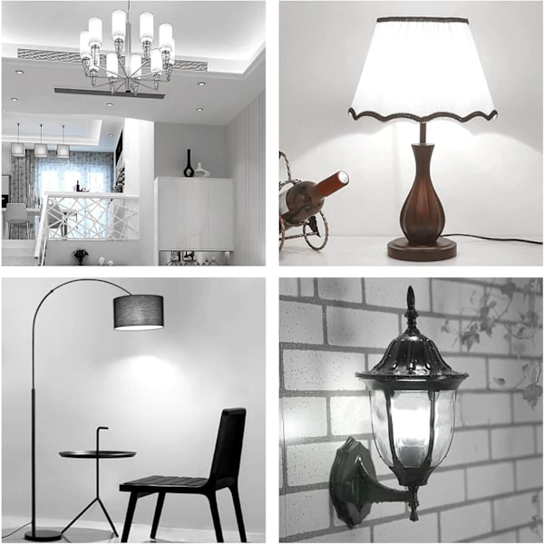LED-lampa E27 14W, 220-240V, 1200LM Kallvitt 6000K, Ej Dimbar, för Inomhusbelysning, 4-pack White light