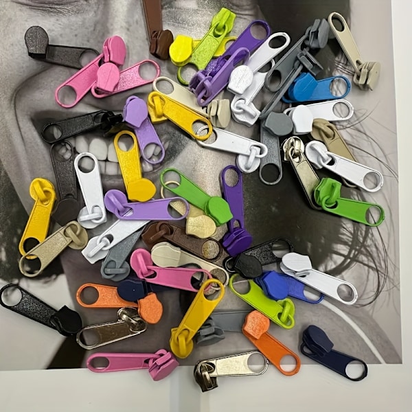 100 stk. Livlige Lynlåstrækkere i Legering - Holdbare Metalsliders til DIY Tasker, Tøj & Håndværkstilbehør