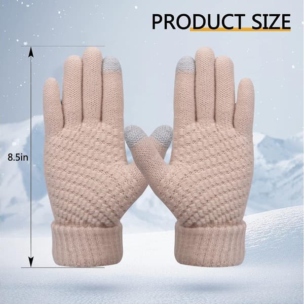 4 stk. Vinterhandsker til kvinder, Touch Screen Varme handsker Blødt strikfor og elastisk manchet Touchscreen Teksthandsker