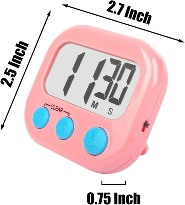 Klassrumstimer för lärare barn stor magnetisk digital timer 2-pack Pink