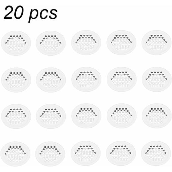 20-delt ventilasjonsgittersett, 35 mm diameter, rundt ventilasjonsgitter i rustfritt stål med hull