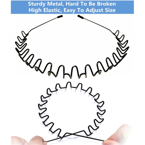 Metallhårband, vågigt fjäderhårband för utomhussporter, enkelt elastiskt halkfritt huvudbonad