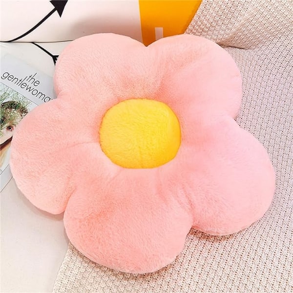 Daisy flower kudde blomma plysch kudde sittdyna ryggkudde （35cm） Pink