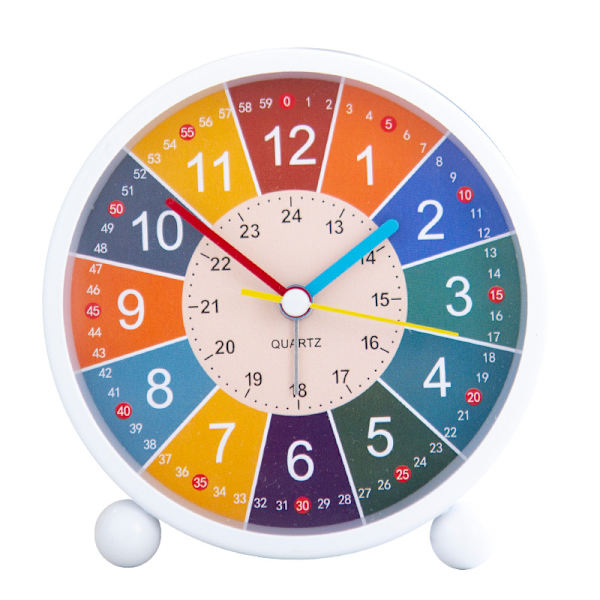 Vekkerklokker for Soverom Barnevekkerklokke, Analog Vekkerklokke, Lydløs, Læringsvekkerklokke, Barne Quartz Vekkerklokke