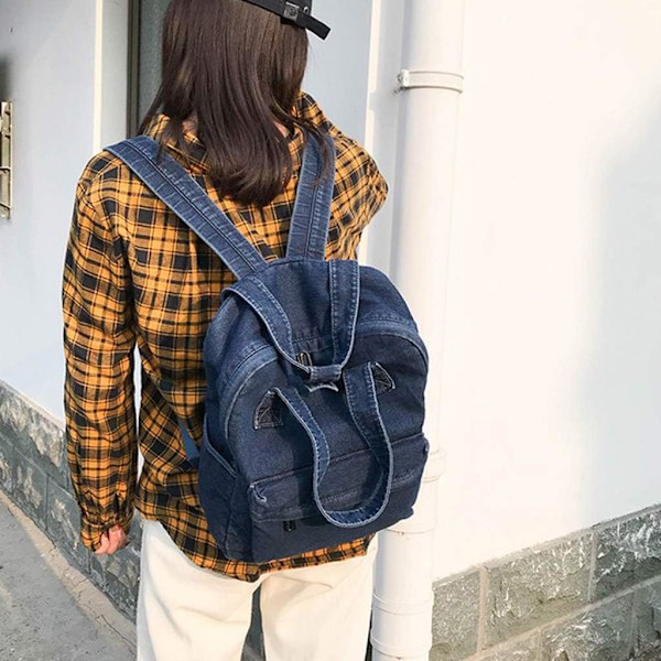 Muoti Naisten Reppu Cowboy Suuri Tilavuus Kirjalaukut Opiskelijat Muoti Olkalaukku Matkalaukut Käsilaukku Messenger-laukku Nuorten Unisex-urheilu Dark blue