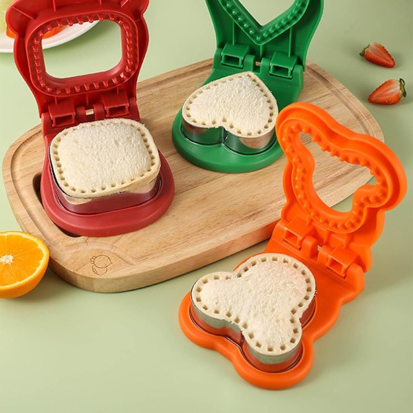 Sandwichkutter og forsegler, Muse Sandwich Lommemaker, DIY Brød Sandwichkuttere, Morsom Sandwich Skorpekutter for Barn Voksne Gutter Jenter pink