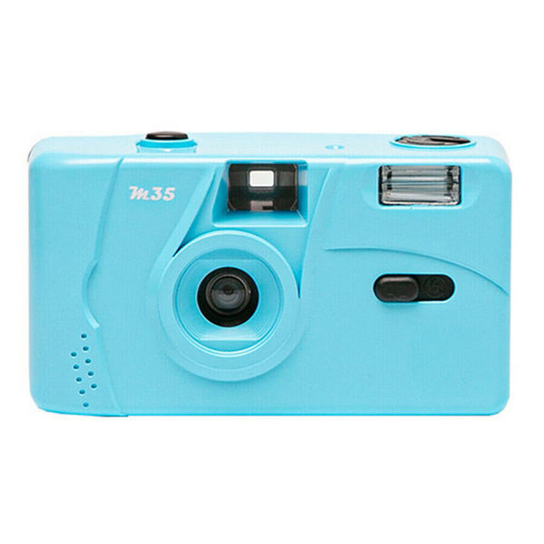 Vintage Camera Retro M35 35 mm återanvändbar filmkamera med blixt Blue
