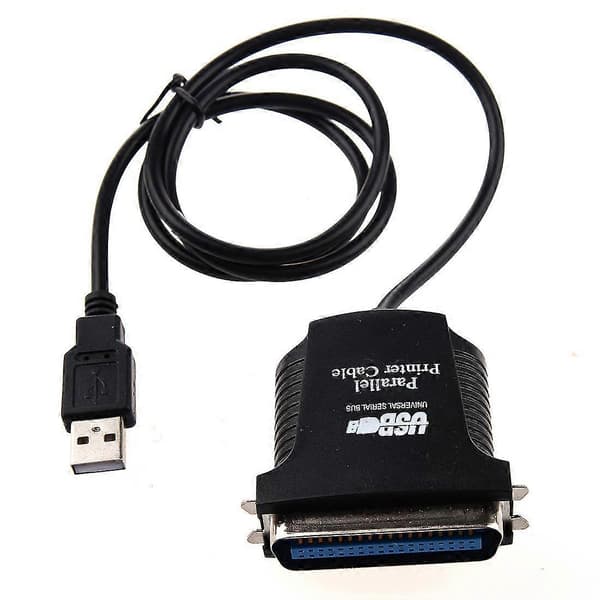 USB Printer Parallel Port 36-pin Han Konverteringskabel Sort