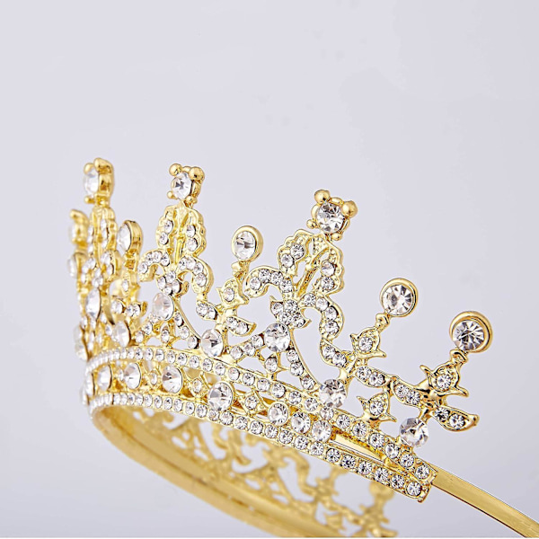 Tiaraer og kroner til kvinder - Dronning Guld Krystal Rhinestone Hår Smykker Dekor