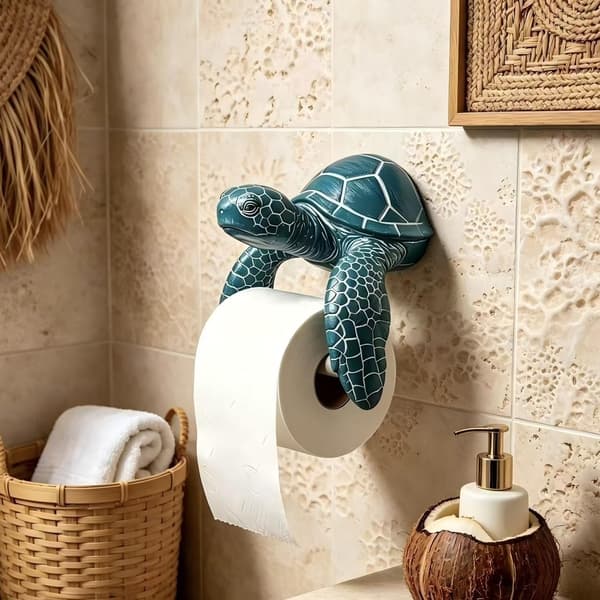 Vægmonteret toiletpapirholder med havskildpadde til badeværelset