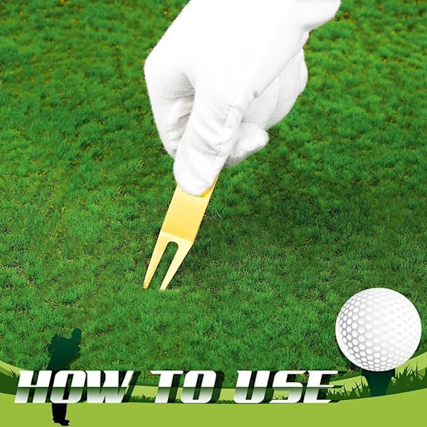 8 st golf divot rep verktyg bärbar golf divot gaffel golf divot verktyg golf tillbehör, gol