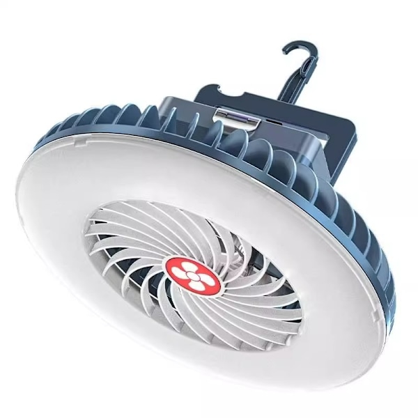 Bærbar lydløs ventilator med LED camping lanterne lampe lys USB genopladeligt batteri camping tilbehør