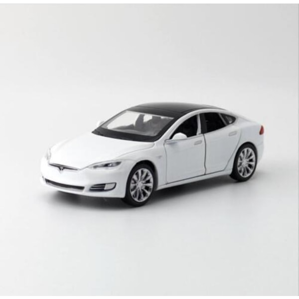 1:32 Tesla Model S 100D modellbil Auto Metal Diecast Leksaksfordon Wihte
