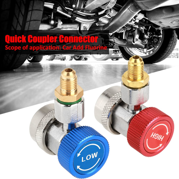 Justerbar Quick Connect Adapter, AC R134A Adapter, Hurtig og Nem R-134A til Bil Tilføj Slangetilslutninger til Fluorindustrien